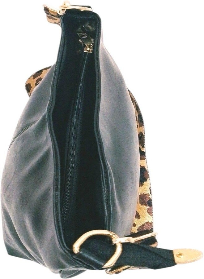 Poorak Black Sling Bag with Detachable Golden Belt for Girls & Women - Image 2